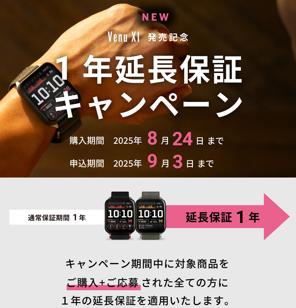 Venu X1 延長保証キャンペーン