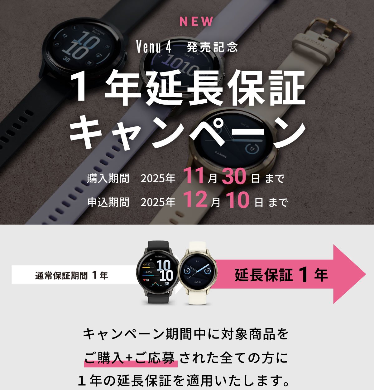 Venu 4 延長保証キャンペーン