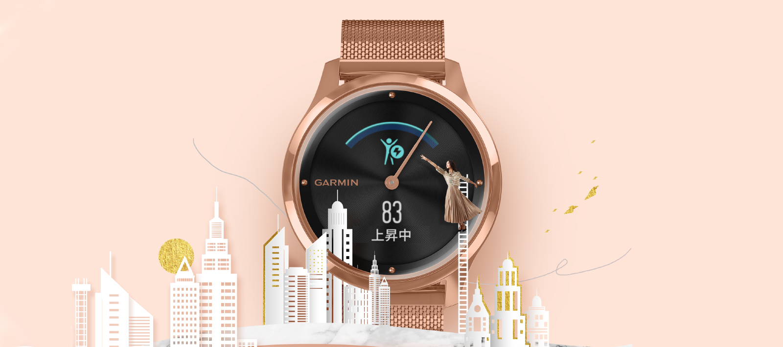 vívomoveシリーズ - 隠れたタッチスクリーンディスプレイを搭載したハイブリッドスマートウォッチ