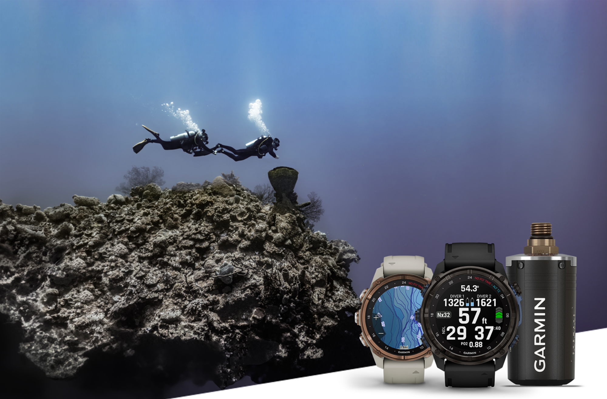 news2023-1207-高精度GPS & ソナーテクノロジー搭載  業界をけん引する腕時計型ダイビングコンピューターに最新モデル登場 「Descent Mk3」シリーズが12月22日（金）発売 A