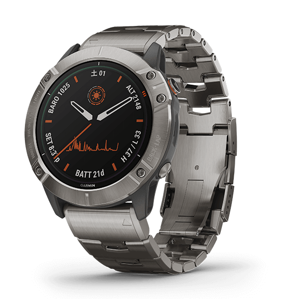 fēnix 6X Pro Dual Power Ti Gray Titanium band