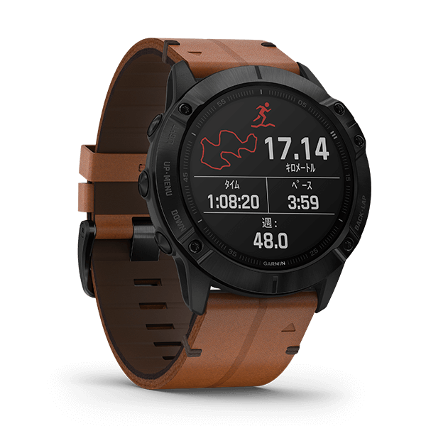 GARMIN FENIX 6X SAPPHIRE BLACK DLC LEAT…