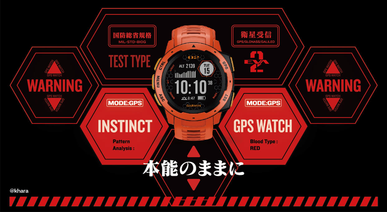 Red Garmin Garmin Instict HR GPS Compass Alt Outdoor Watch 