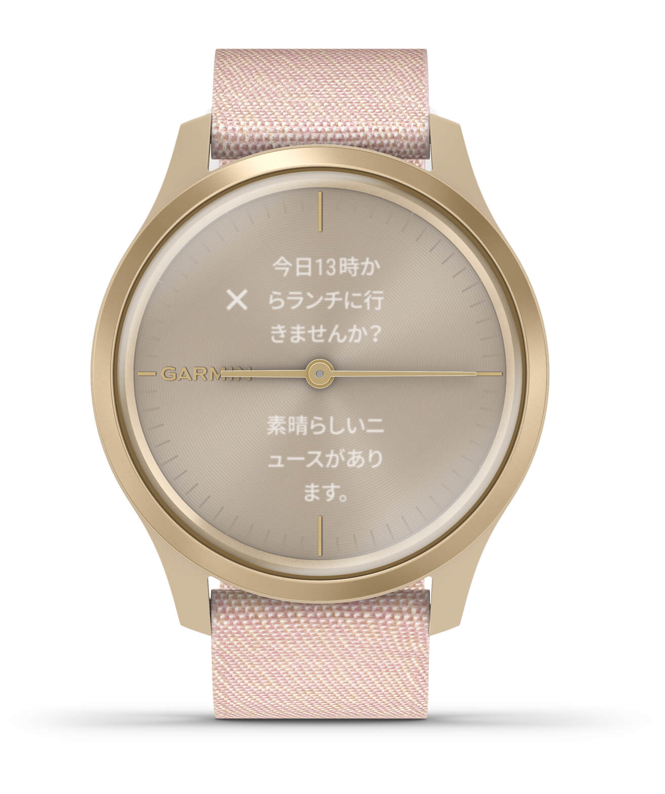 vívomove Style Blush Pink Nylon / Light Gold | スマートウォッチ ...