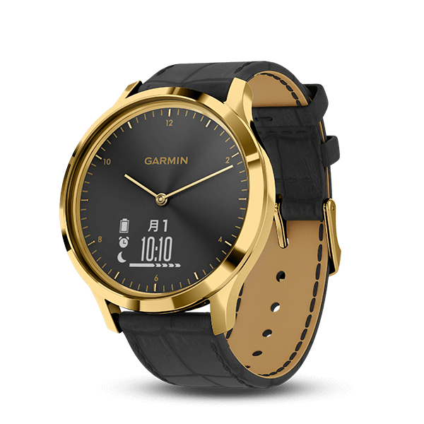 vívomove HR Gold Black Leather | スマートウォッチ | Garmin 日本