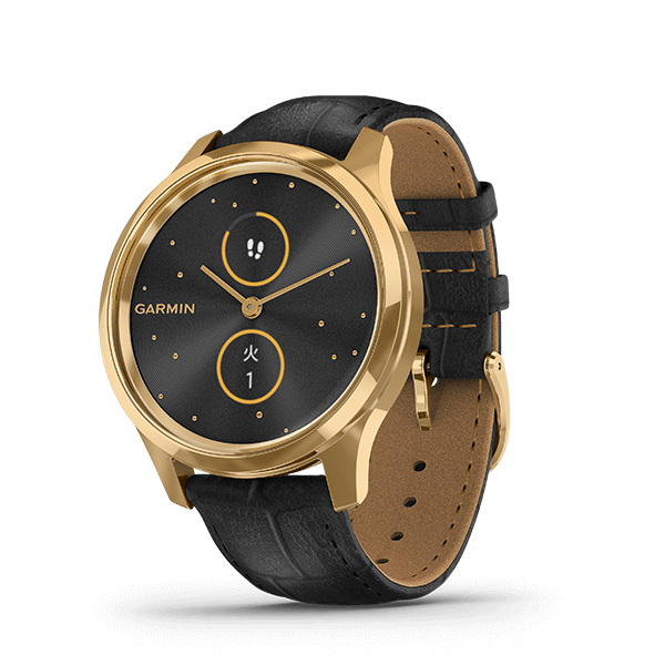 vívomove Luxe Black Embossed Leather / 24K Gold PVD | スポーツ 