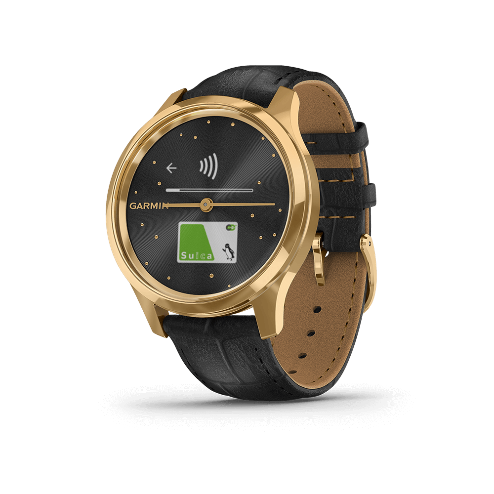 vívomove Luxe Black Embossed Leather / 24K Gold PVD | スポーツ 