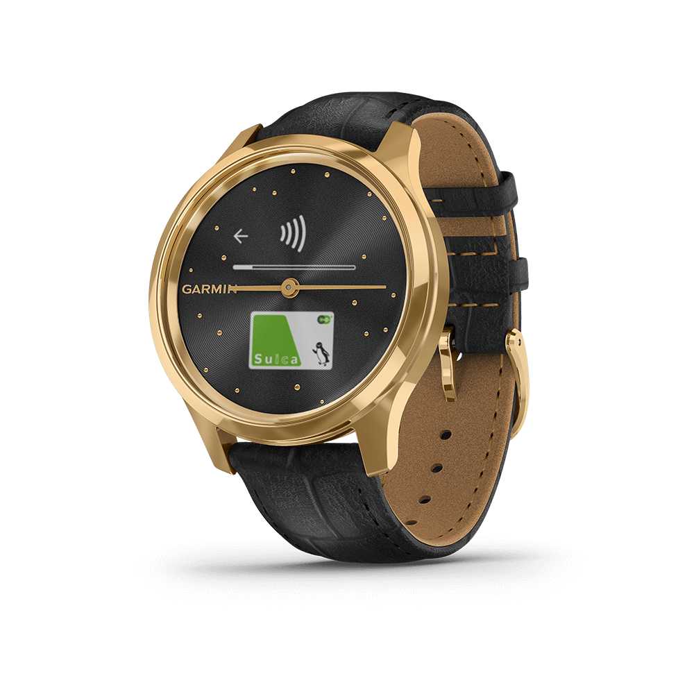 vívomove Luxe Black Embossed Leather / 24K Gold PVD | スマート