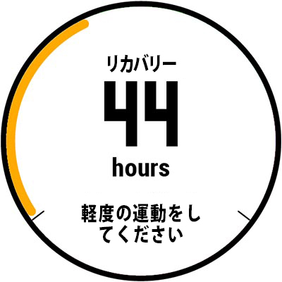 A watch screen showing recovery time.